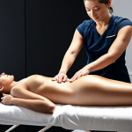 스포츠마사지사와 스트레스 관리 - **
"A professional massage therapist giving a fully clothed client a sports massage, focusing on th...