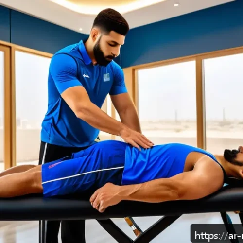 스포츠마사지사 취업 후기 - A professional sports massage therapist providing a deep tissue massage to a male professional athle...